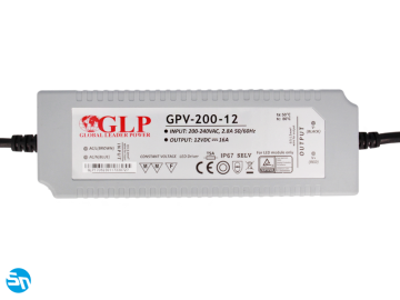 Zasilacz LED GLP GPV 12V 16A 200W wodoodporny IP67